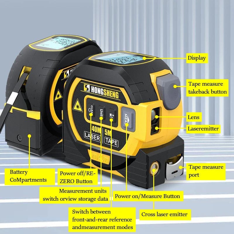 3-in-1-Infrarot-Lasermessband